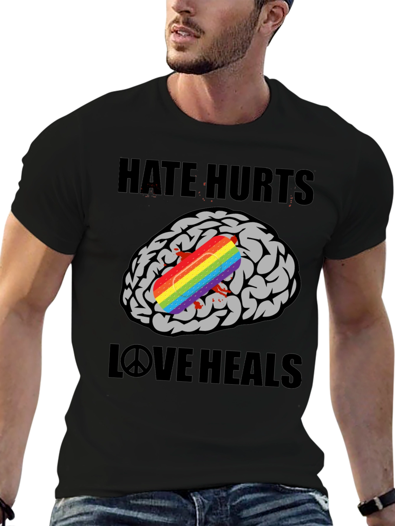 Hate Hurts Love Heals Graphic T-Shirt