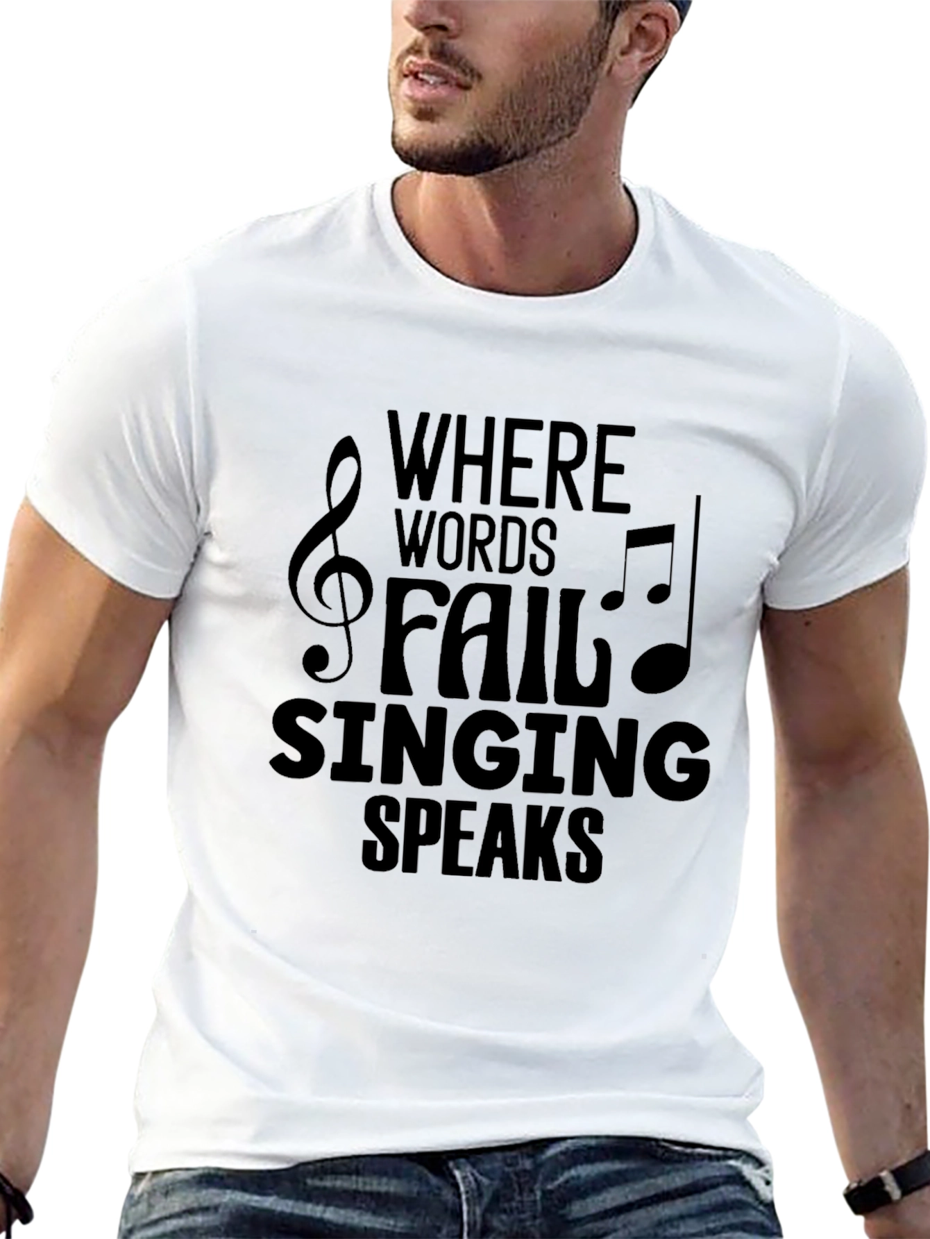Music Lovers T-Shirt - Where Words Fail Singing Speaks