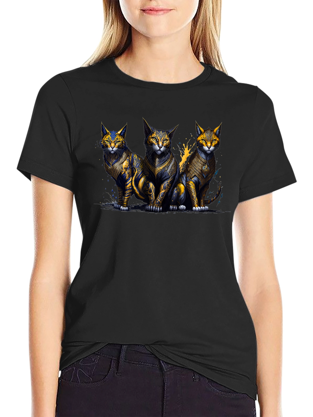 Three Mystic Cats Graphic T-Shirt