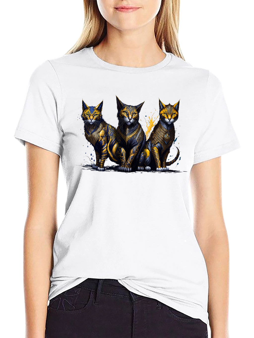 Three Mystic Cats Graphic T-Shirt