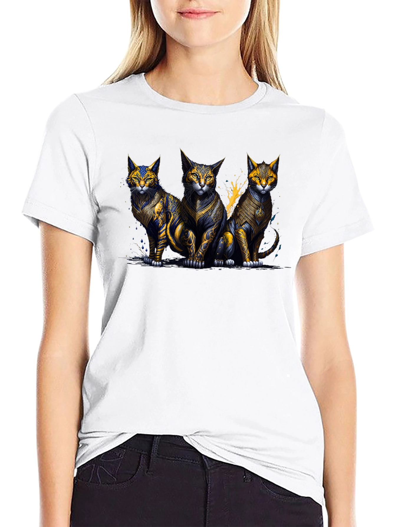 Three Mystic Cats Graphic T-Shirt