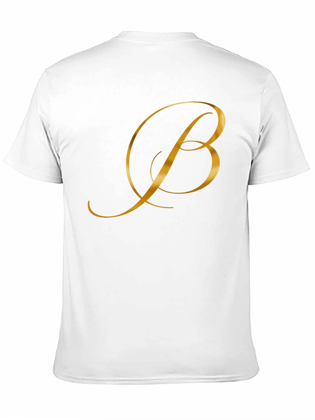 Elegant Gold Letter B Black T-Shirt