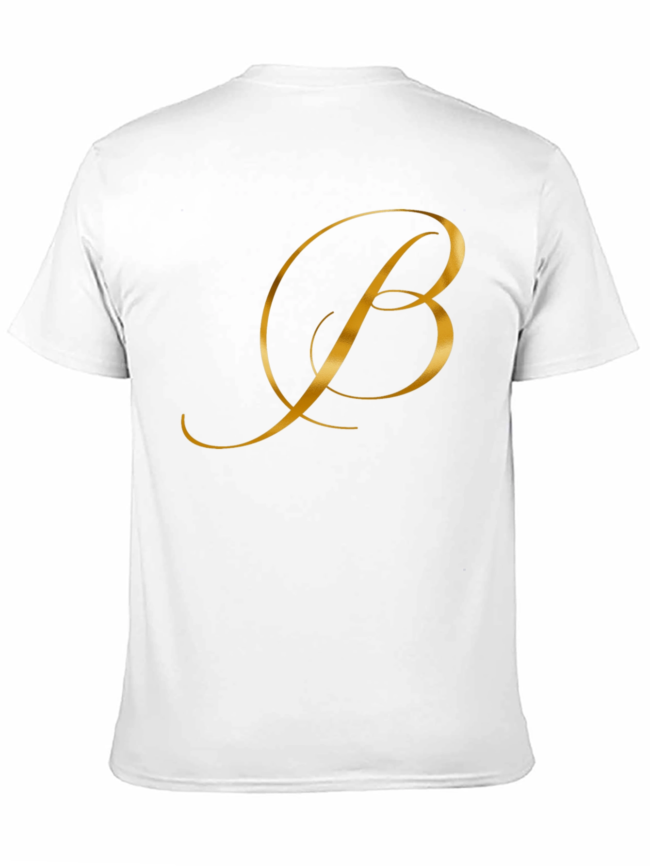 Elegant Gold Letter B Black T-Shirt