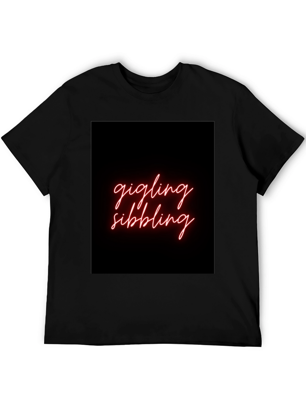 Giggling Sibling Black Graphic Tee