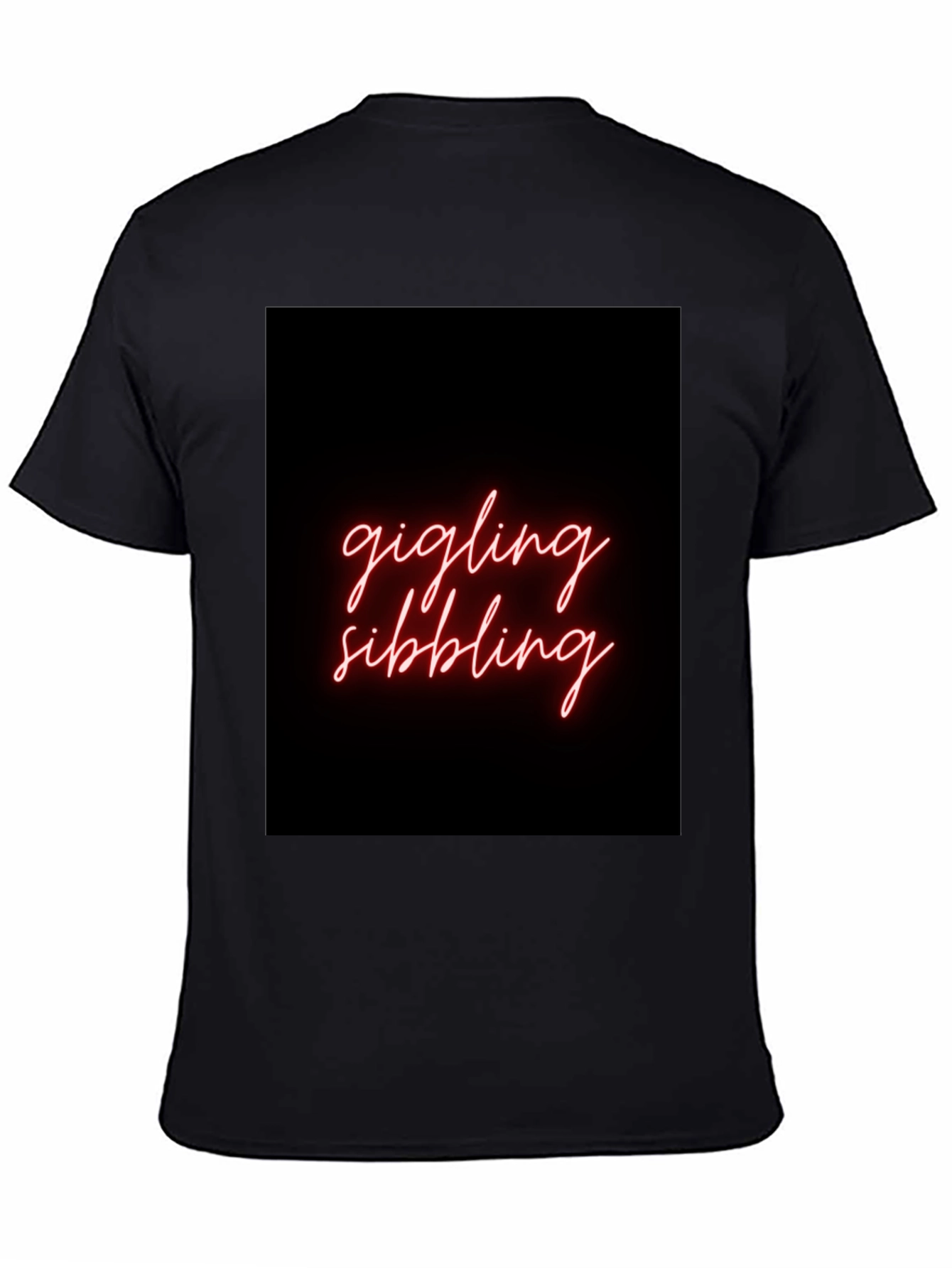 Giggling Sibling Black Graphic Tee
