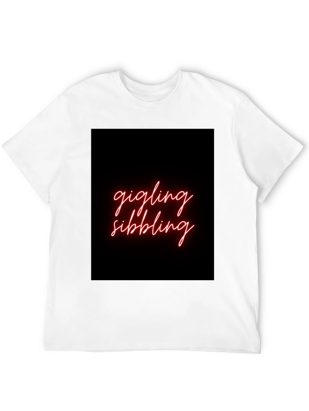 Giggling Sibling Black Graphic Tee