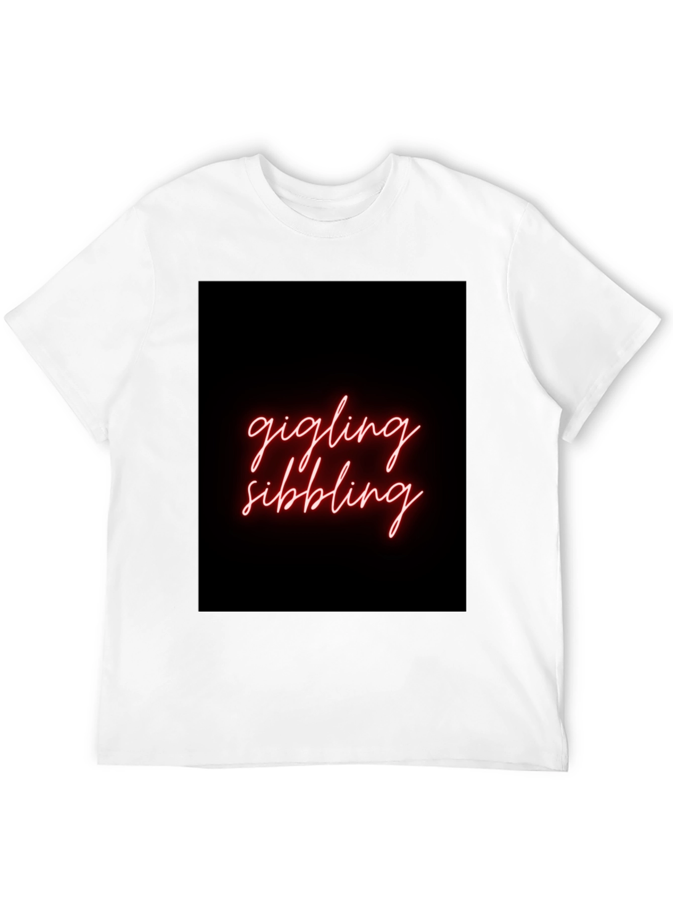 Giggling Sibling Black Graphic Tee