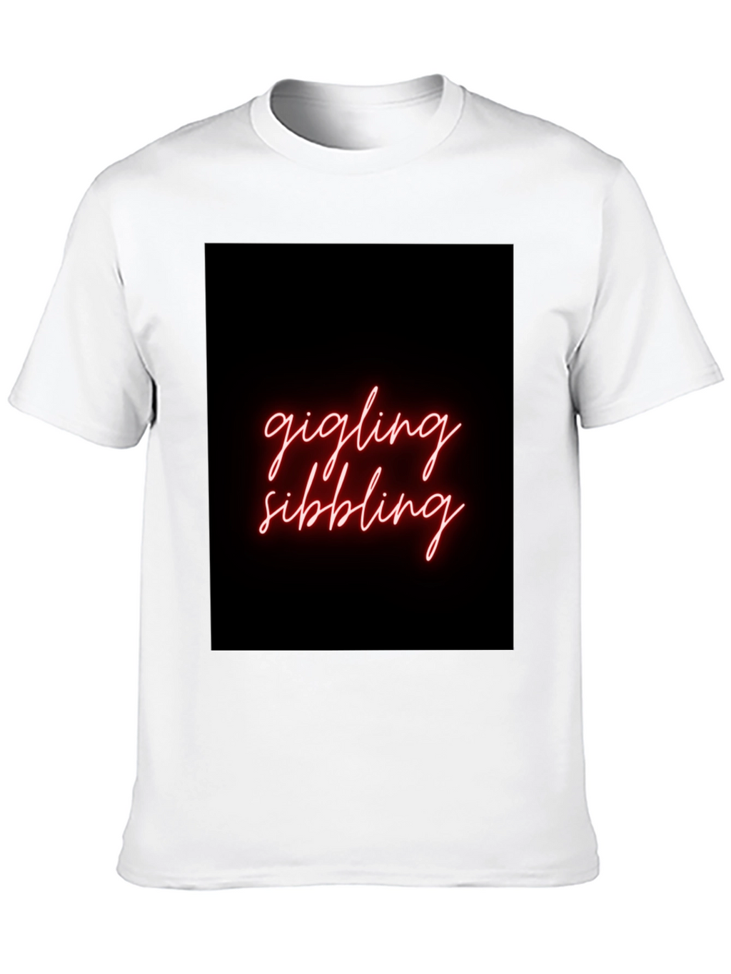 Giggling Sibling Black Graphic Tee