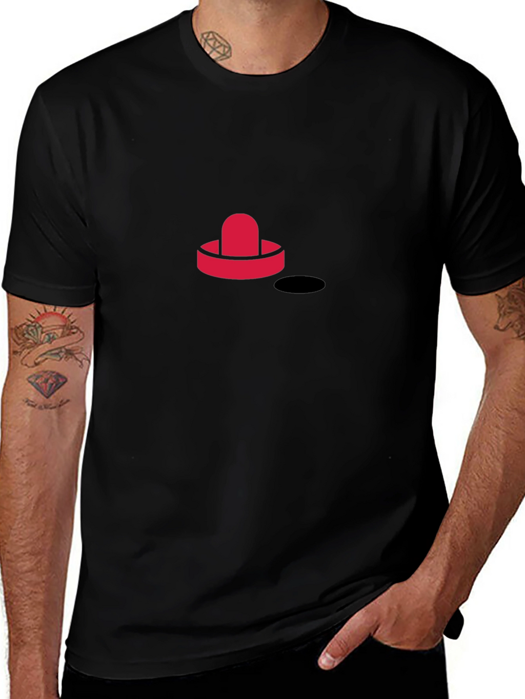 Cool Hockey Puck Graphic Tee - Black