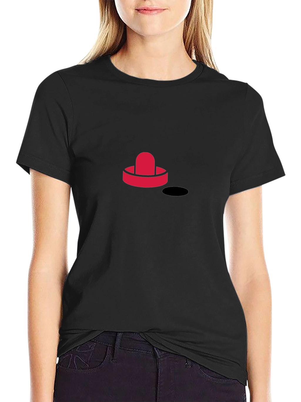 Cool Hockey Puck Graphic Tee - Black