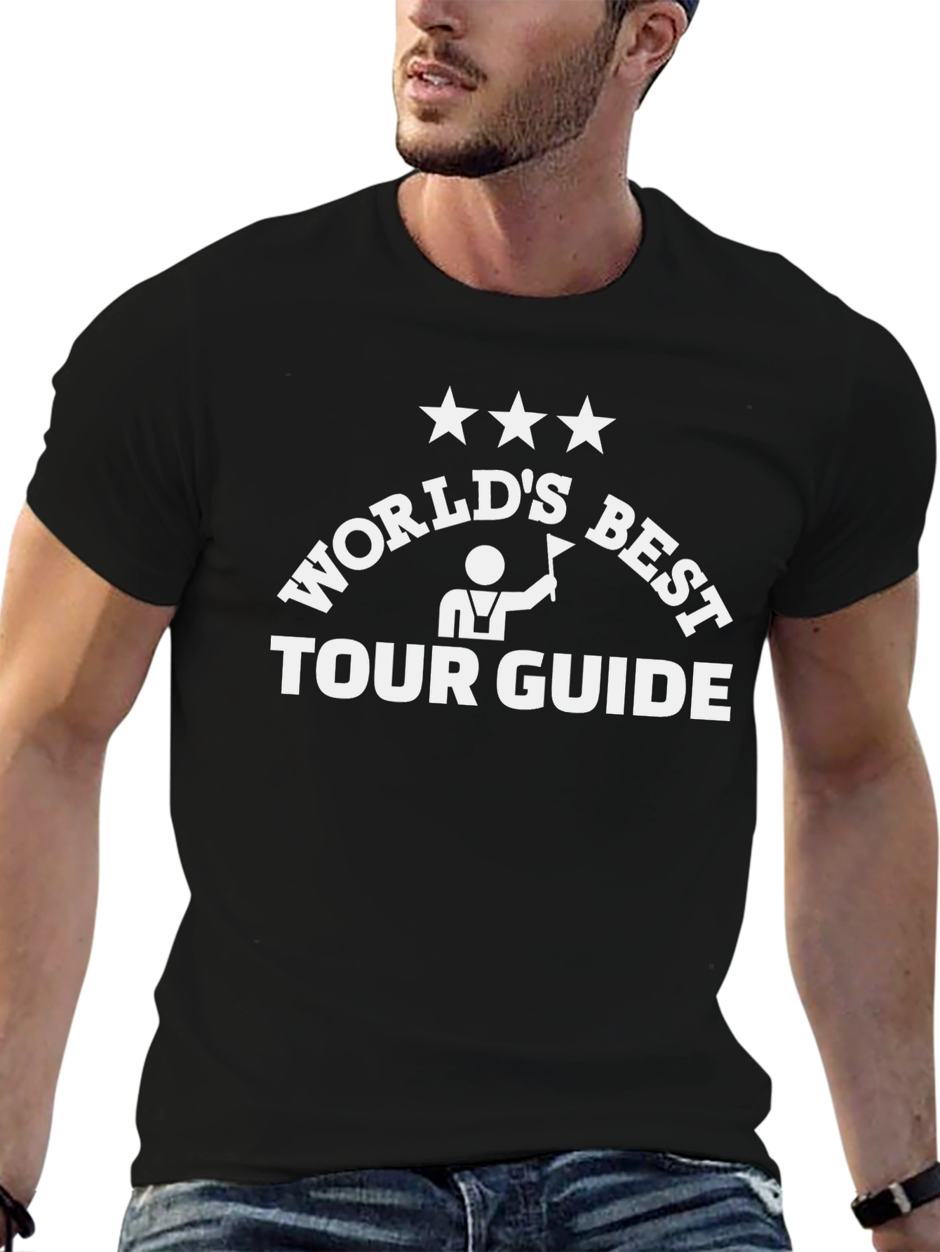 Worlds Best Tour Guide T-Shirt - Black Graphic Tee