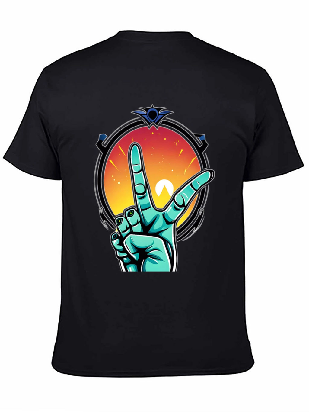 Retro V Hand Graphic Tee - Peace & Style
