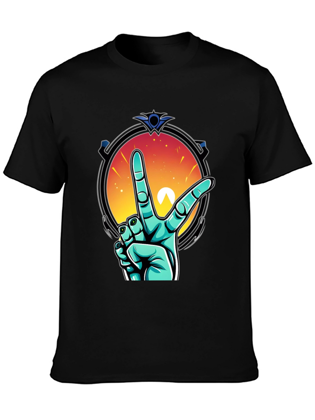 Retro V Hand Graphic Tee - Peace & Style