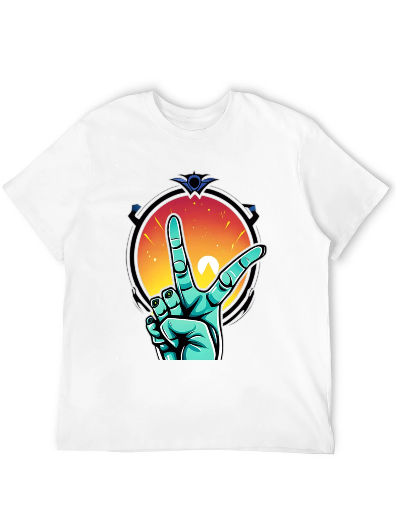 Retro V Hand Graphic Tee - Peace & Style