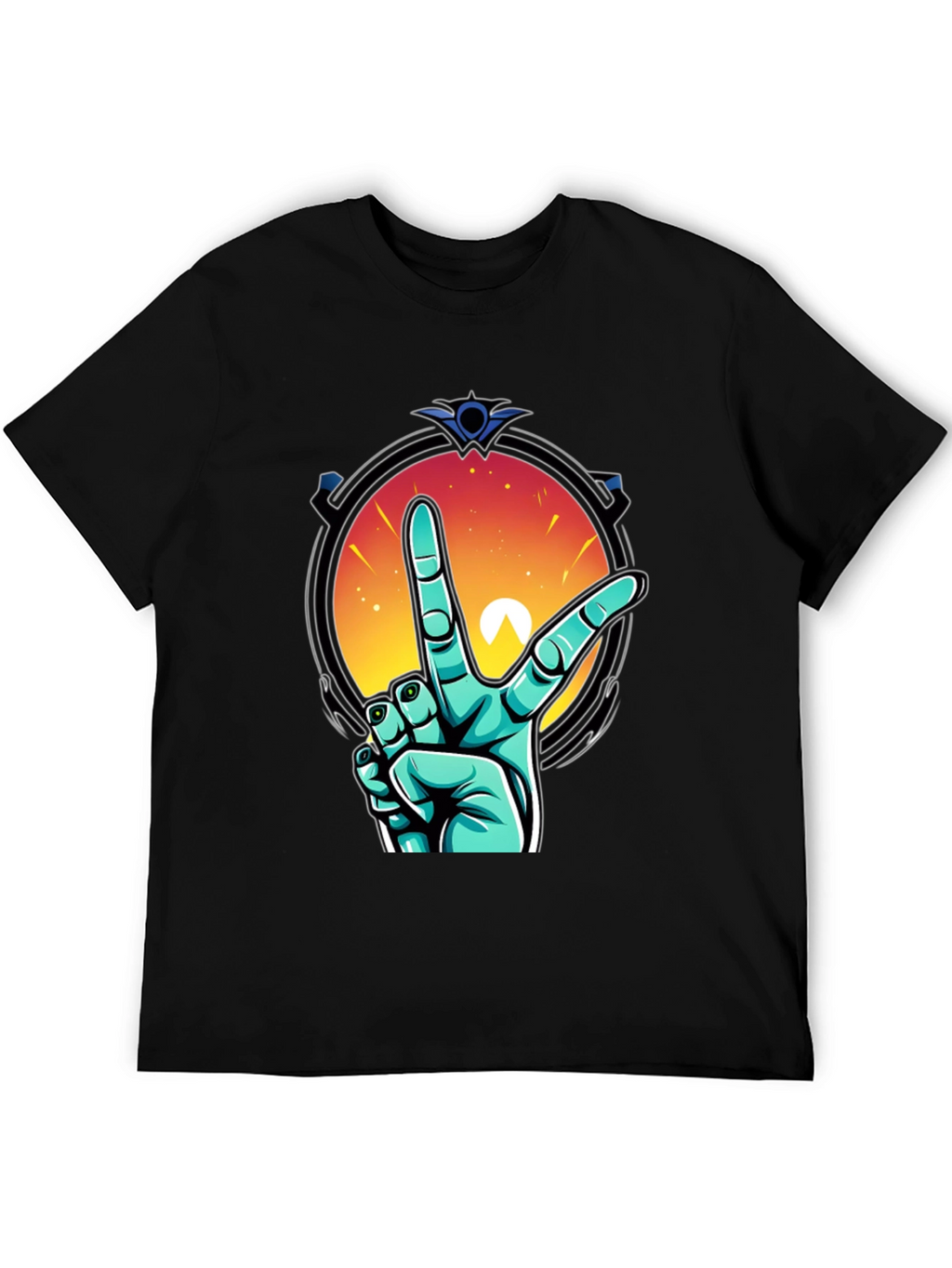 Retro V Hand Graphic Tee - Peace & Style