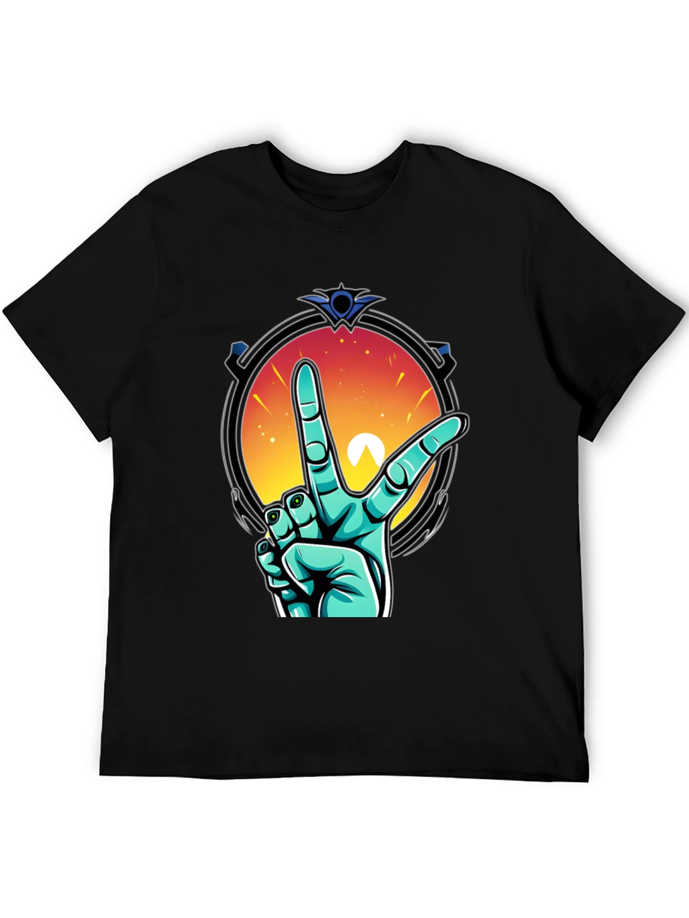 Retro V Hand Graphic Tee - Peace & Style
