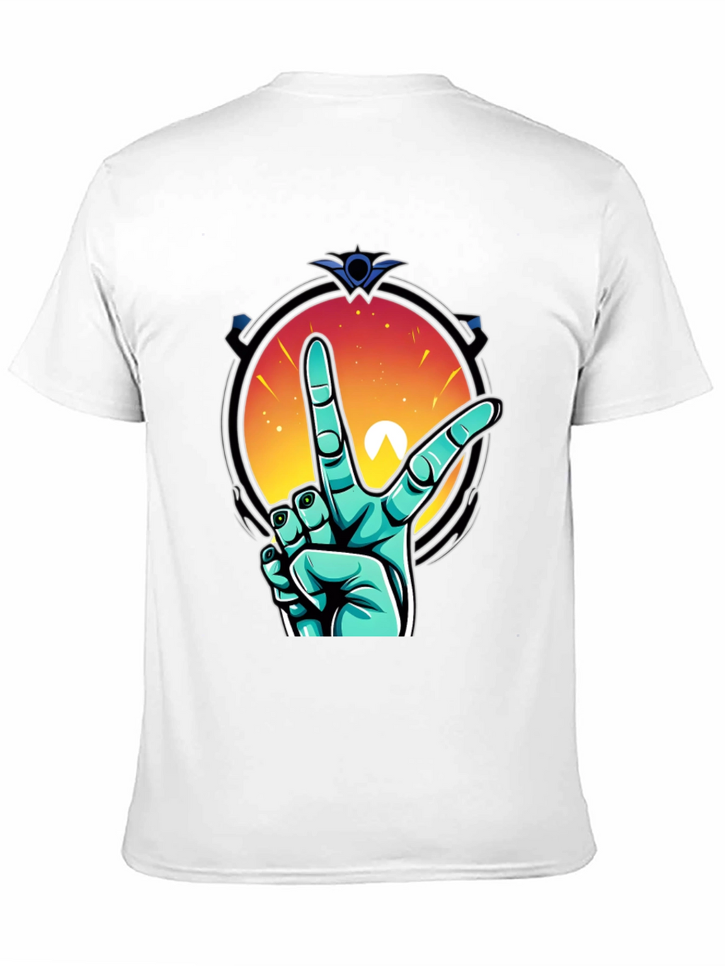 Retro V Hand Graphic Tee - Peace & Style