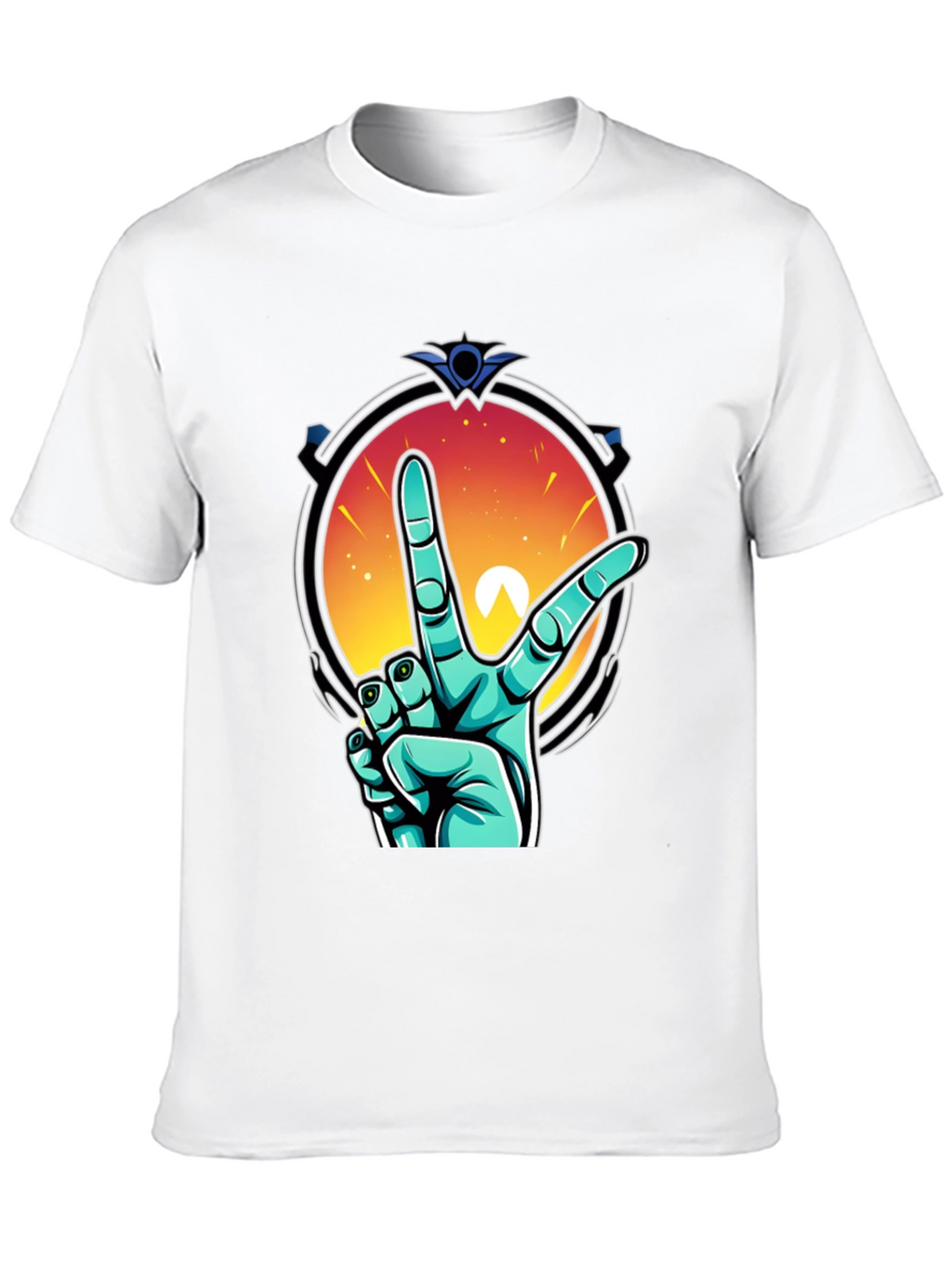 Retro V Hand Graphic Tee - Peace & Style