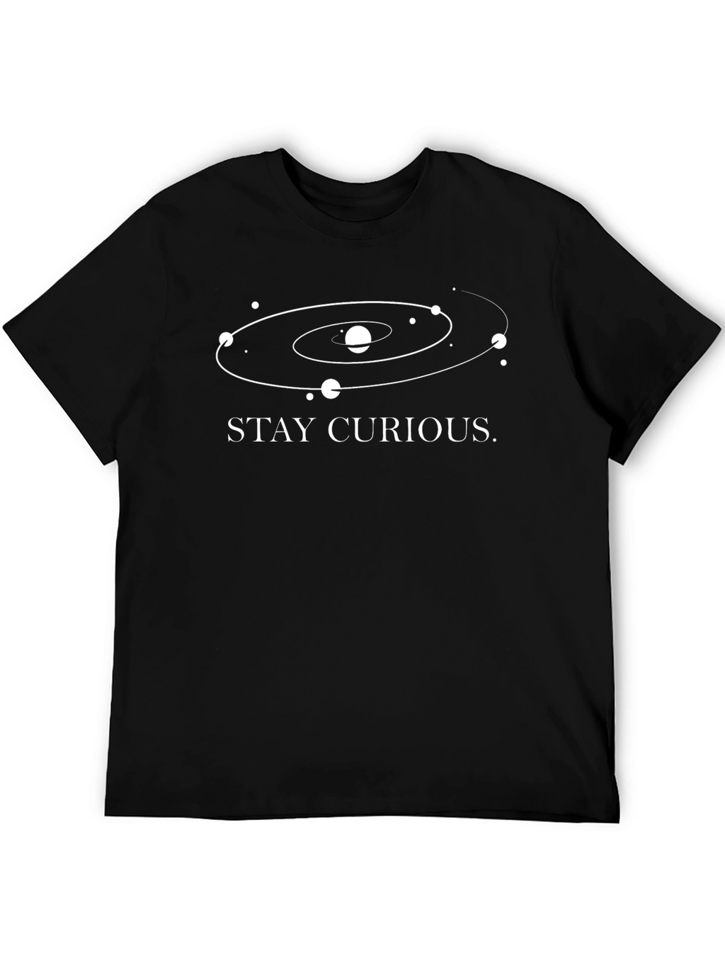 Stay Curious Graphic Print Black T-Shirt