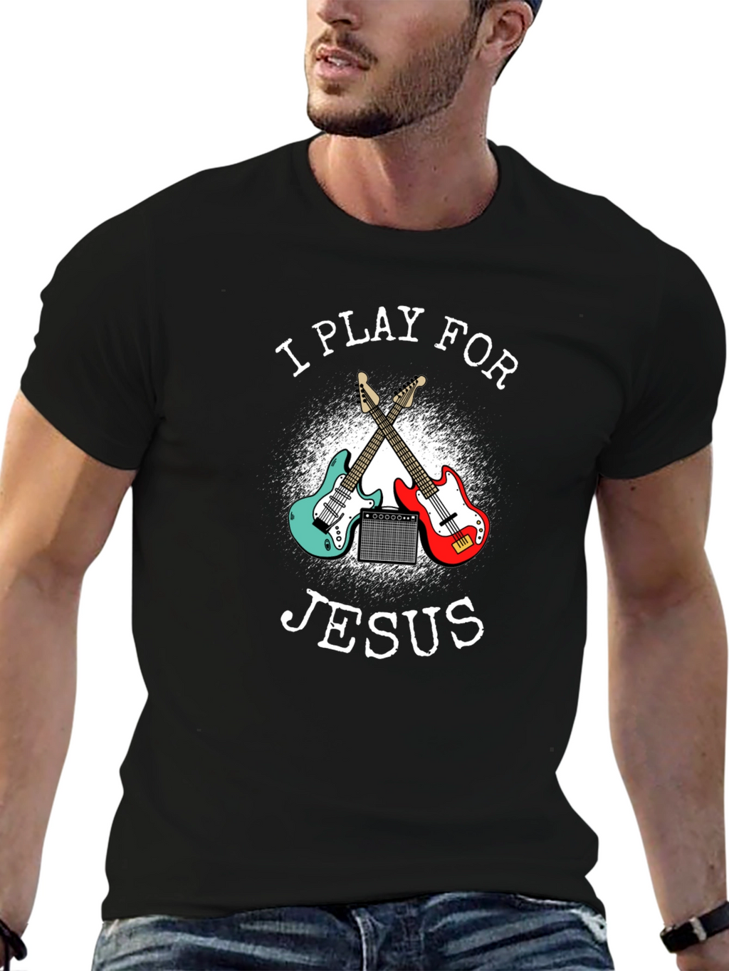 I Play for Jesus Guitar T-Shirt