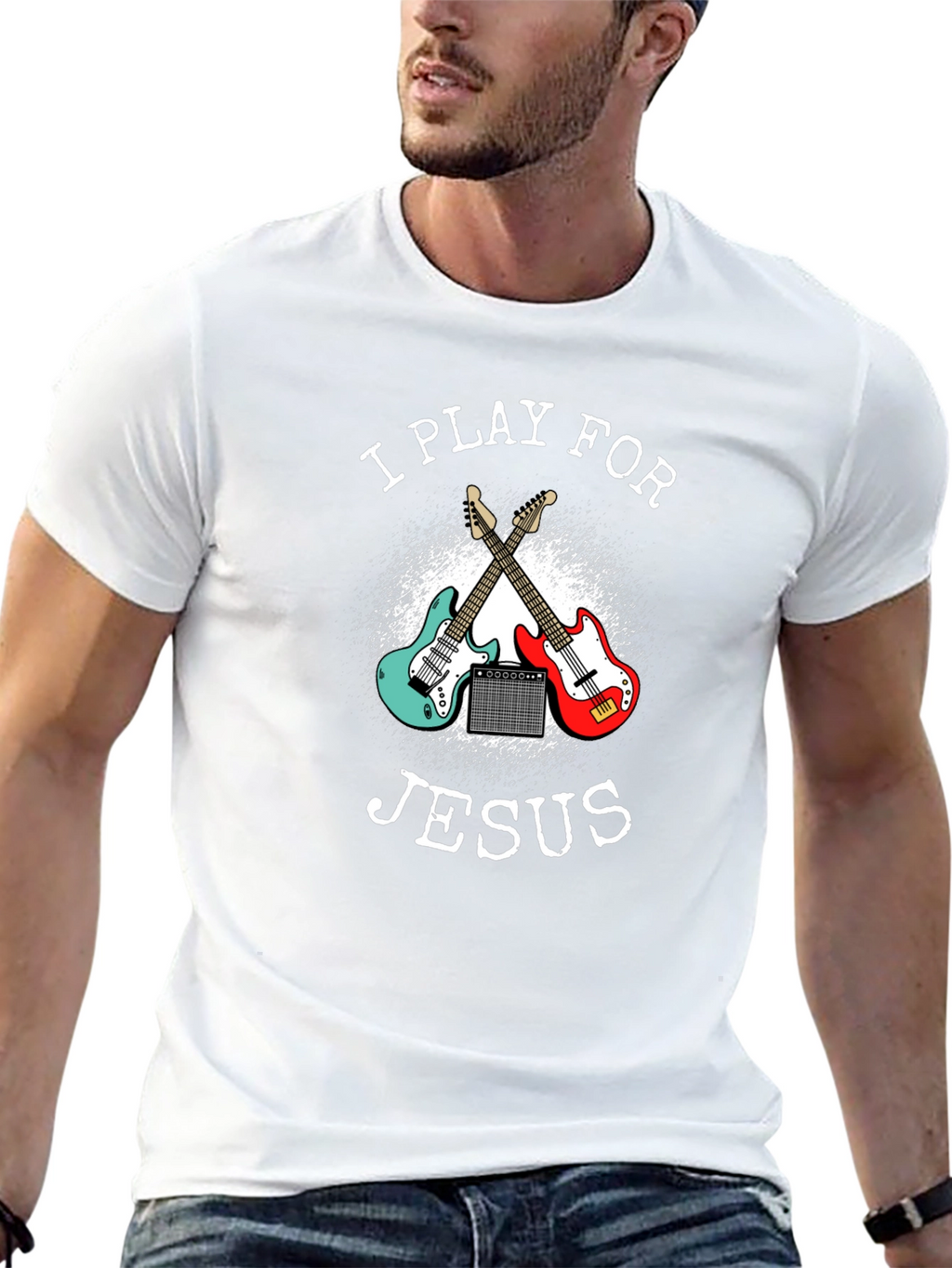 I Play for Jesus Guitar T-Shirt