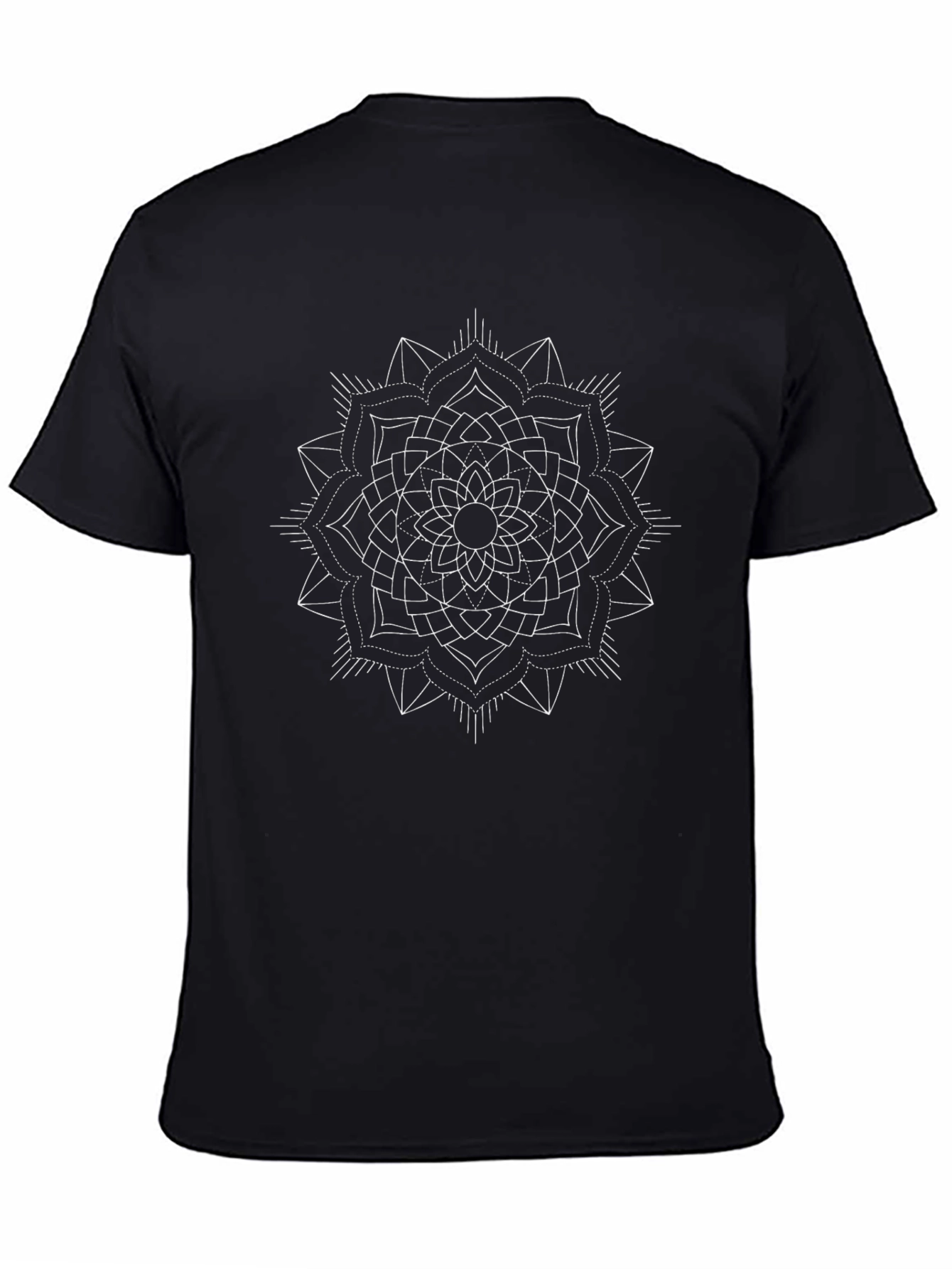 Geometric Mandala T-Shirt - Black Cotton Tee