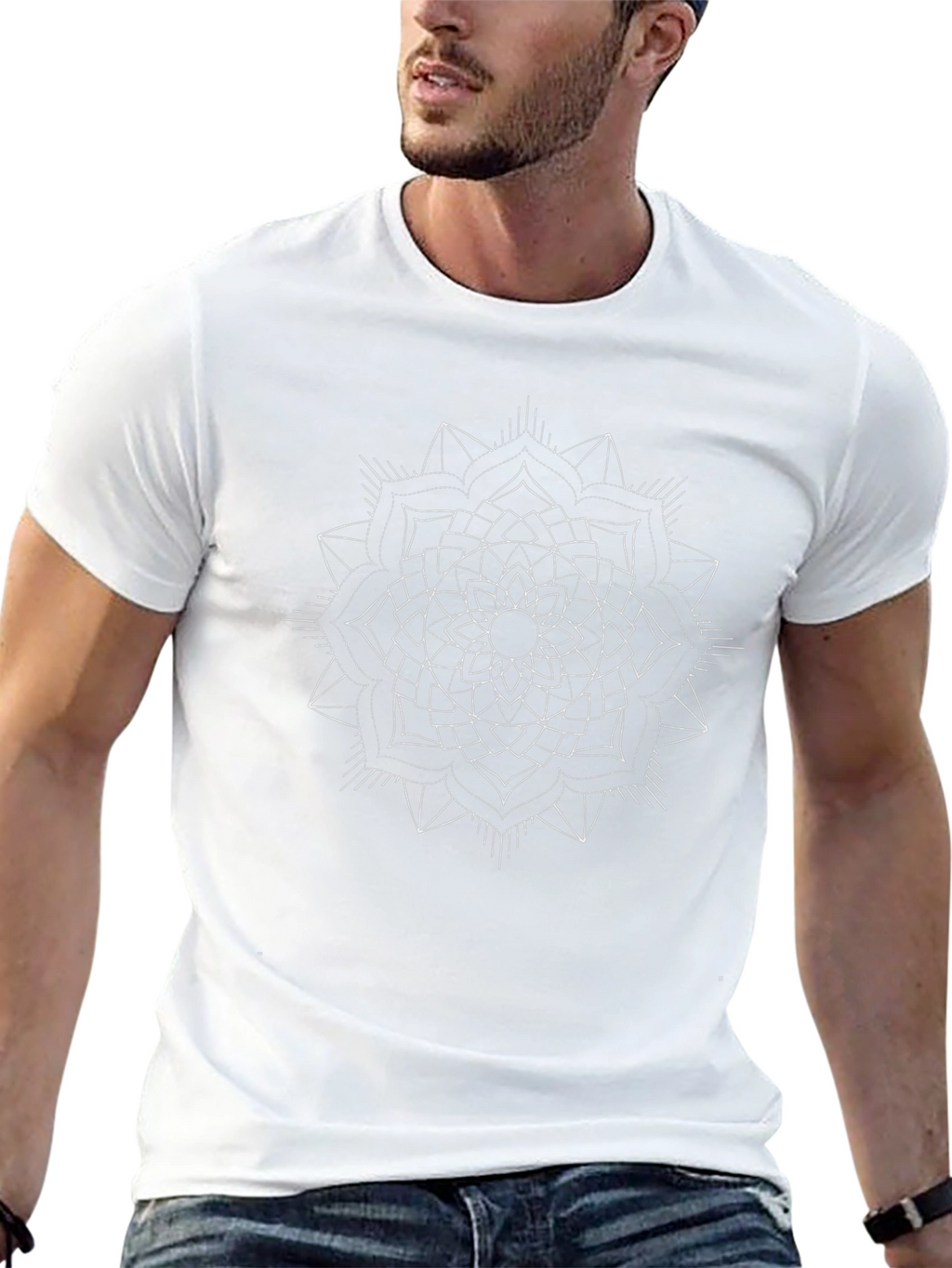 Geometric Mandala T-Shirt - Black Cotton Tee