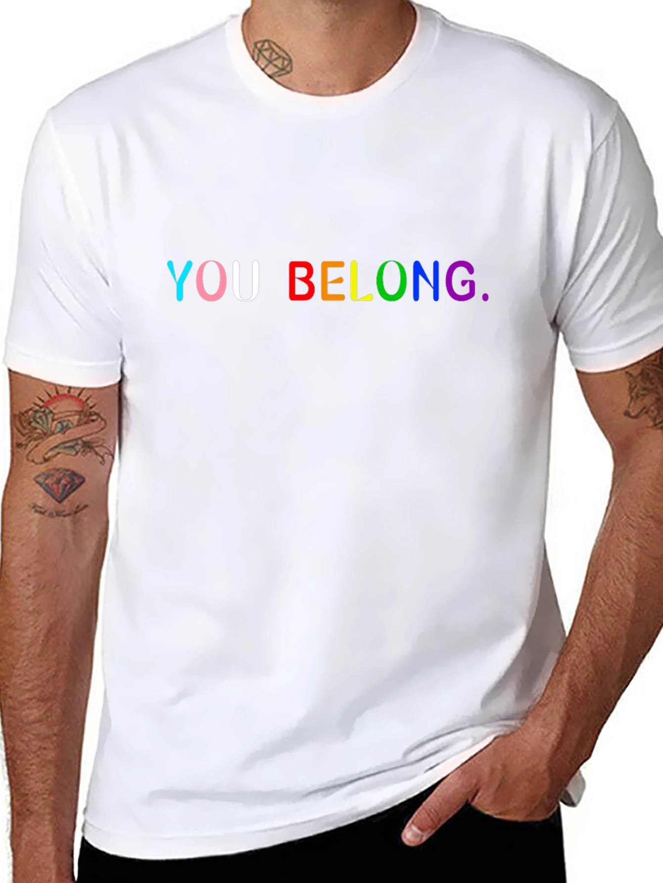 You Belong Rainbow Pride Black T-Shirt
