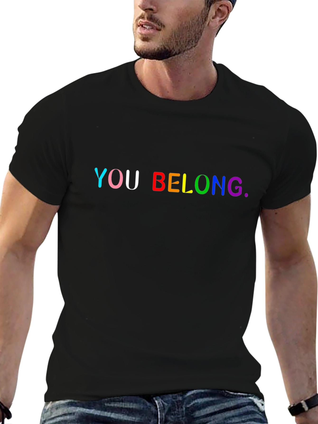 You Belong Rainbow Pride Black T-Shirt