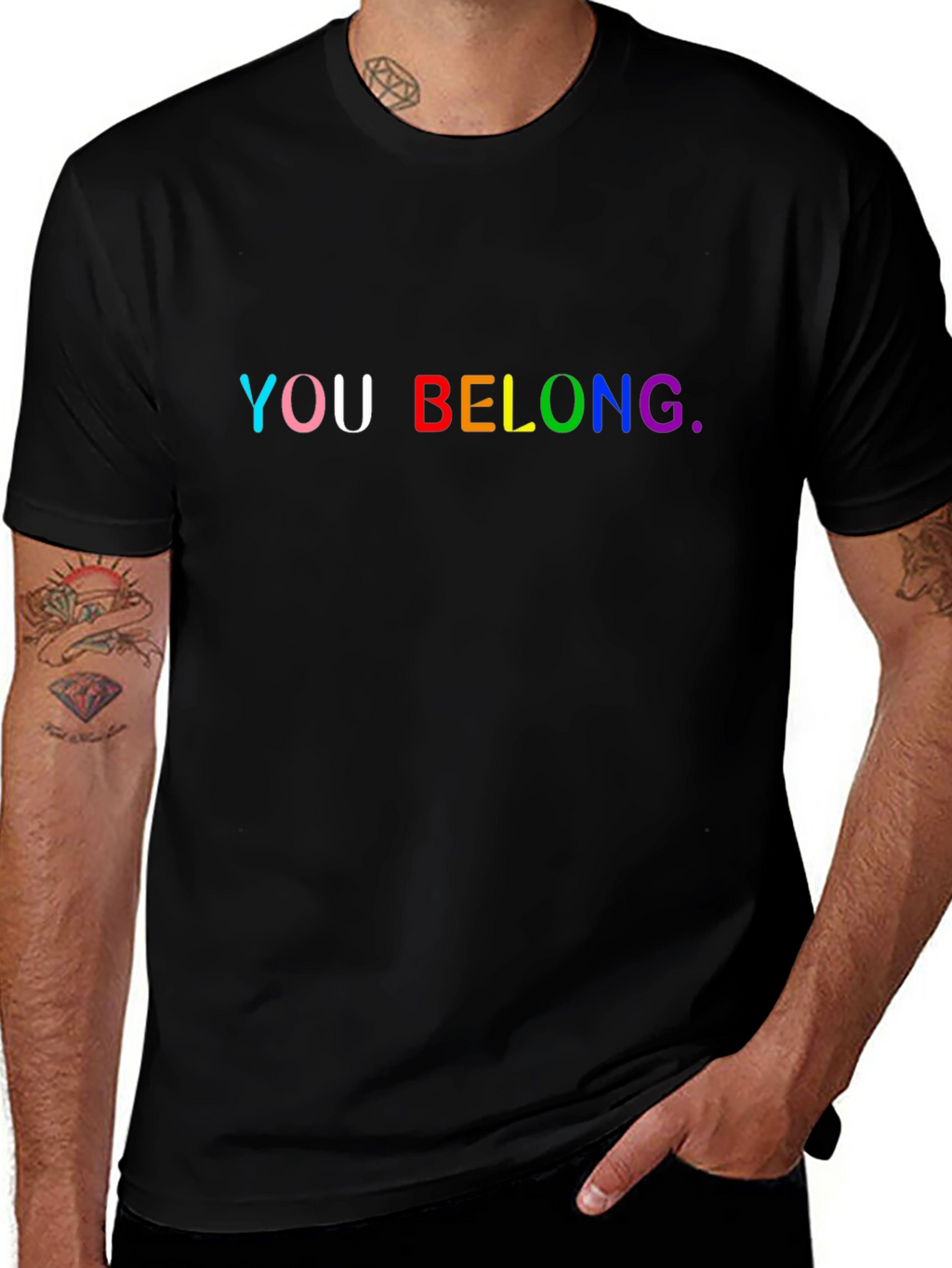 You Belong Rainbow Pride Black T-Shirt