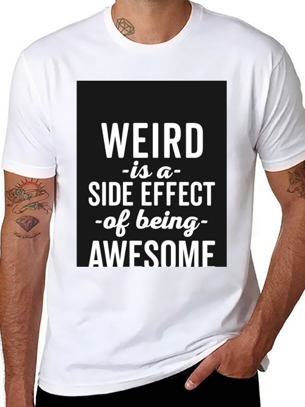 Weird Awesome Black T-Shirt for Men