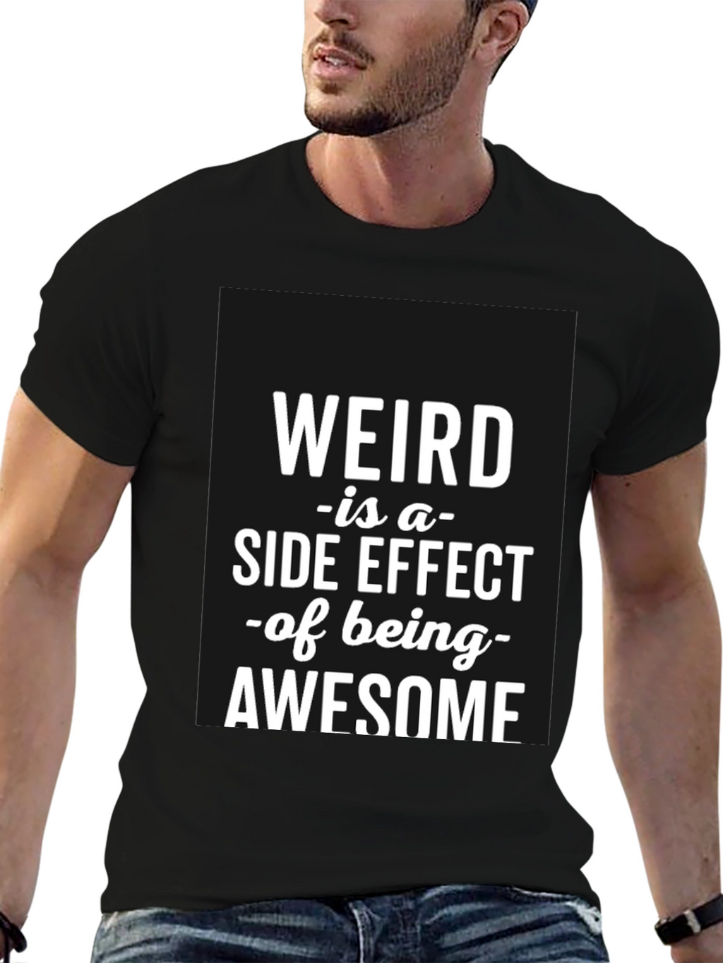 Weird Awesome Black T-Shirt for Men