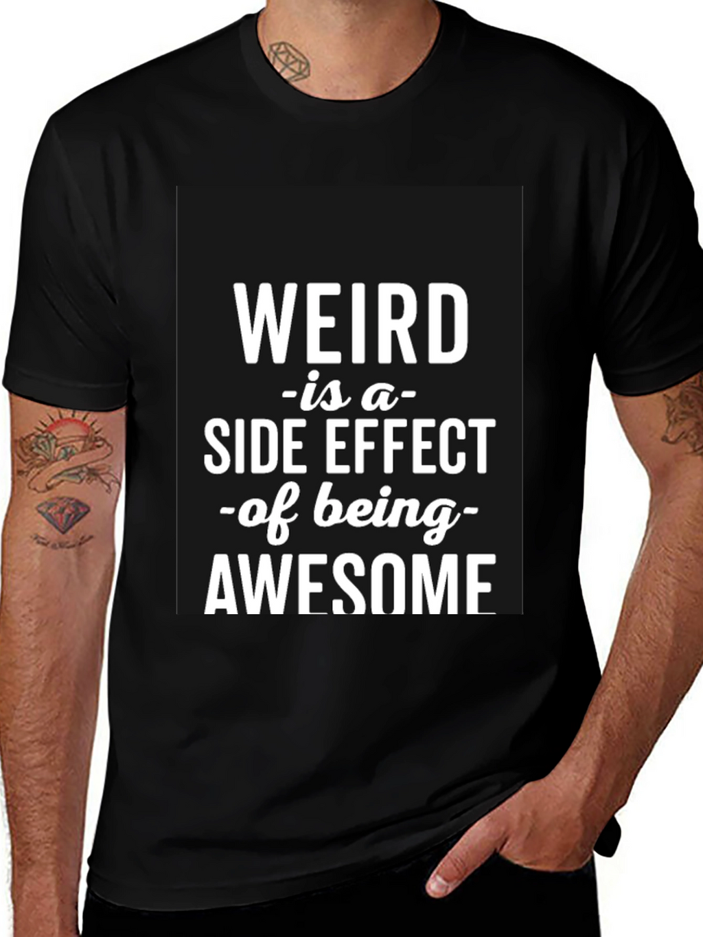 Weird Awesome Black T-Shirt for Men
