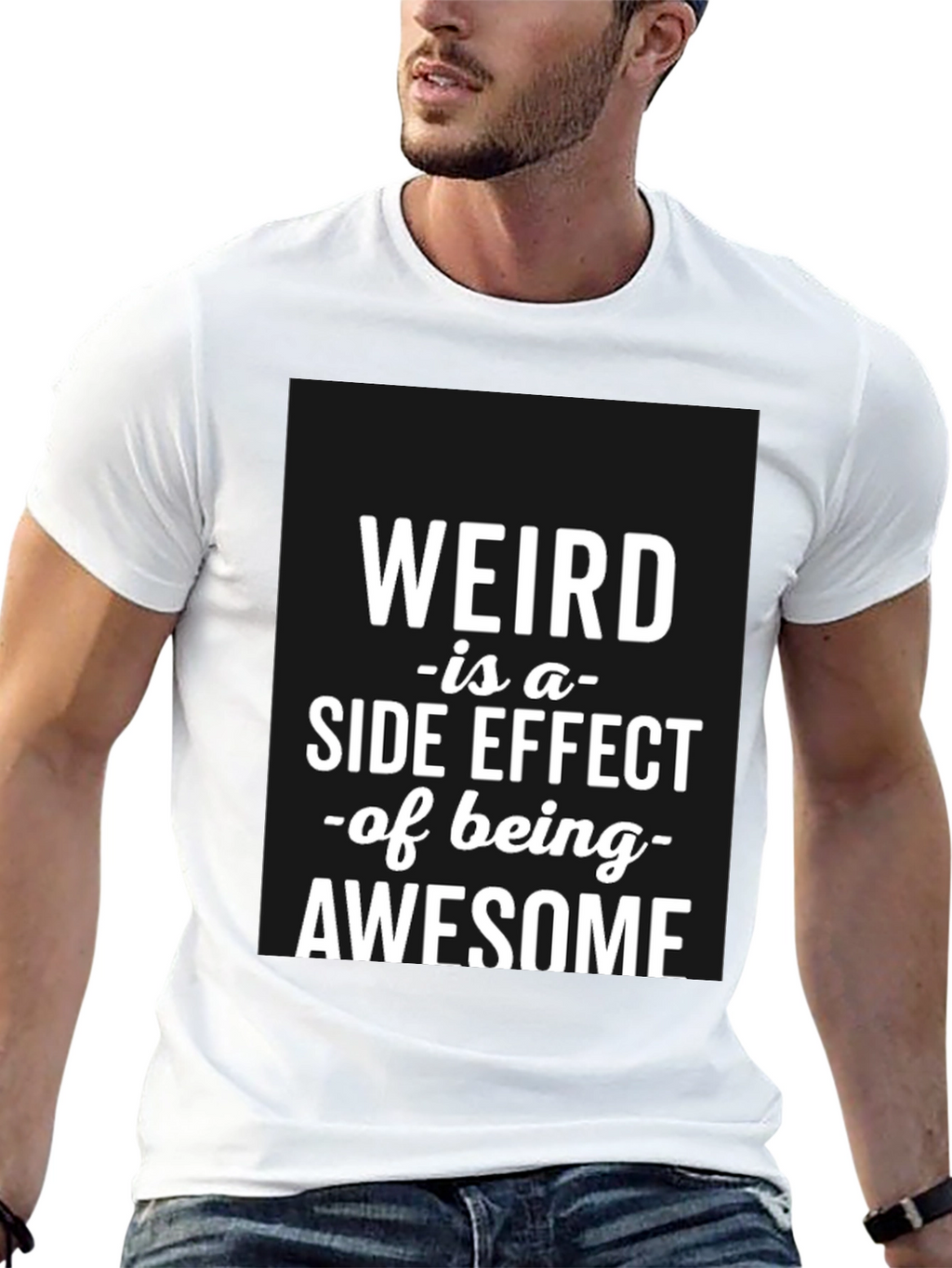 Weird Awesome Black T-Shirt for Men