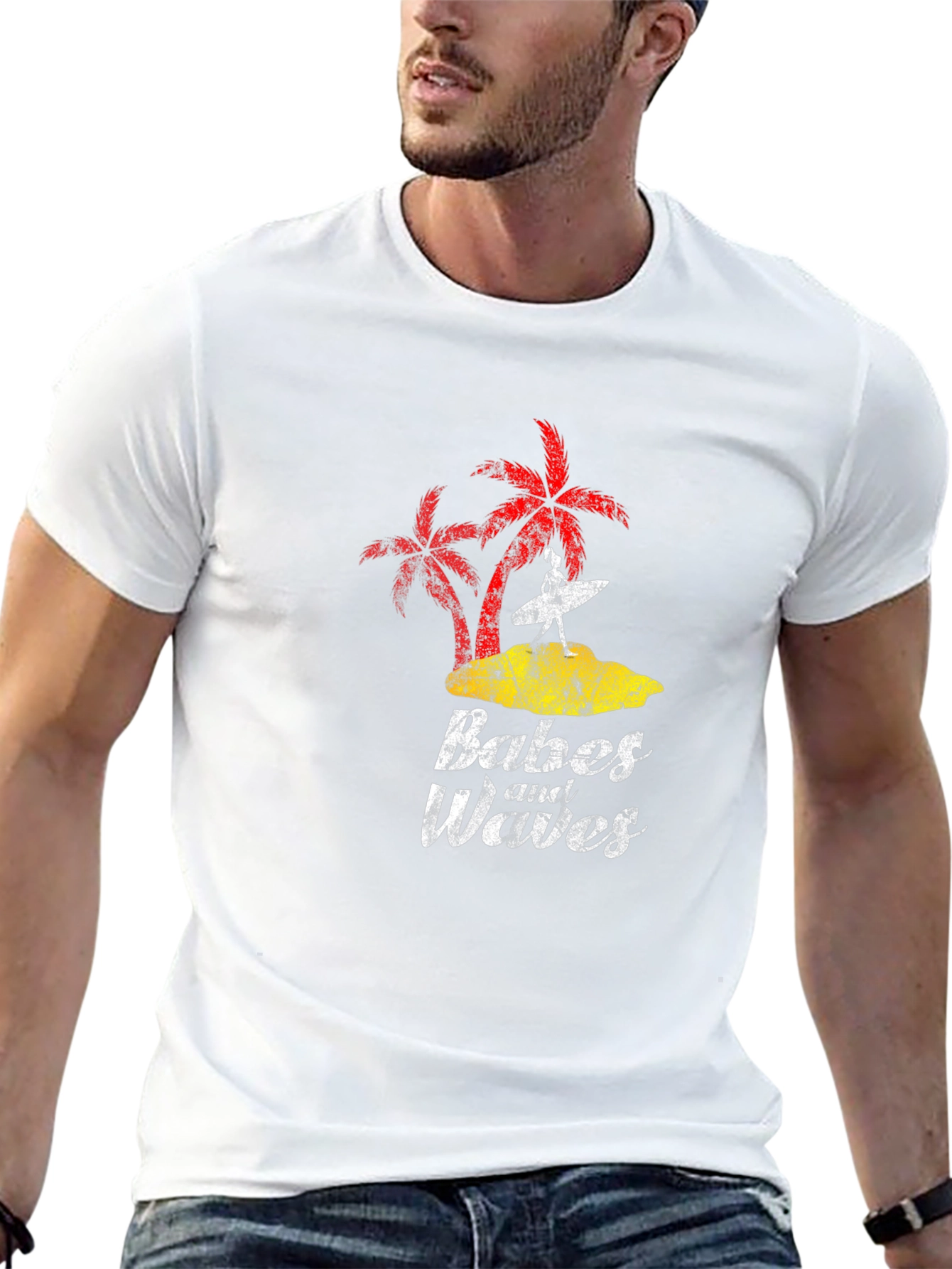Babes and Waves Graphic Tee - Black Cotton T-Shirt