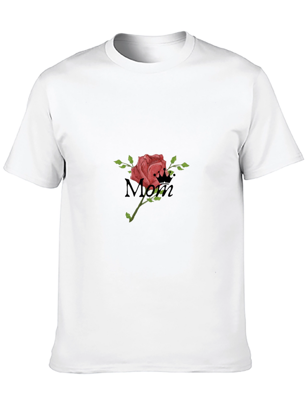 Mom Rose Graphic Black T-Shirt