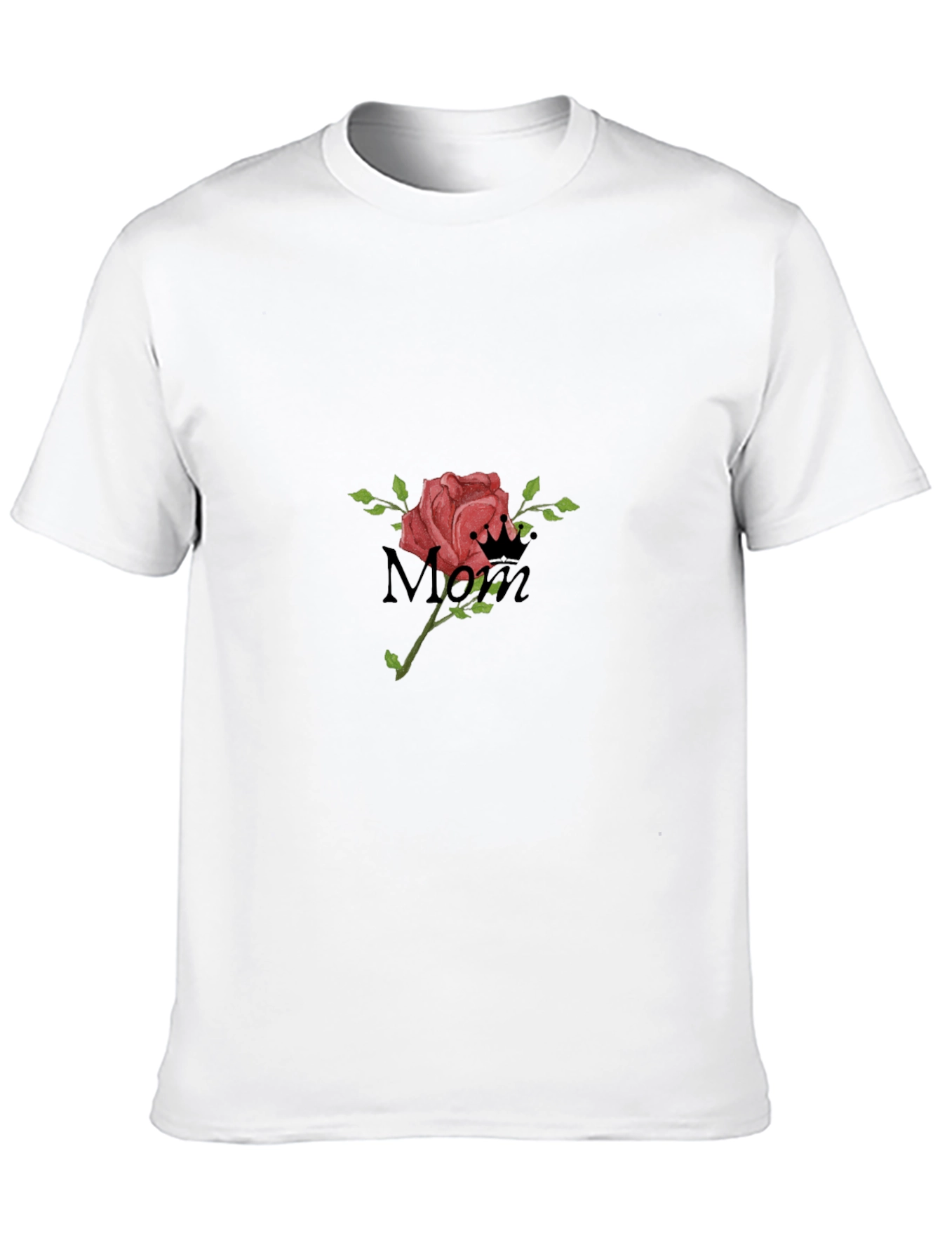 Mom Rose Graphic Black T-Shirt