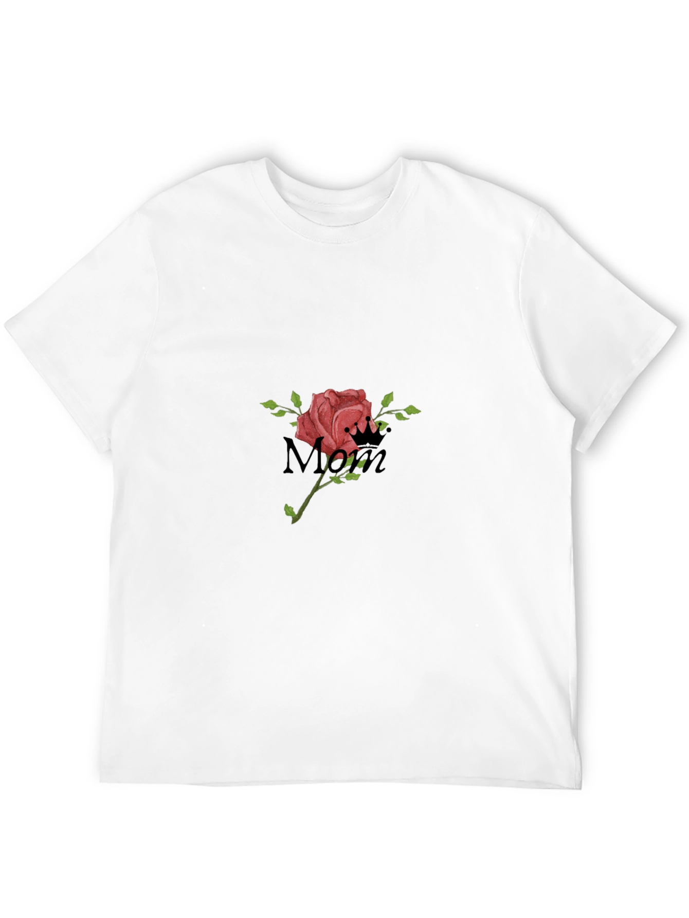 Mom Rose Graphic Black T-Shirt