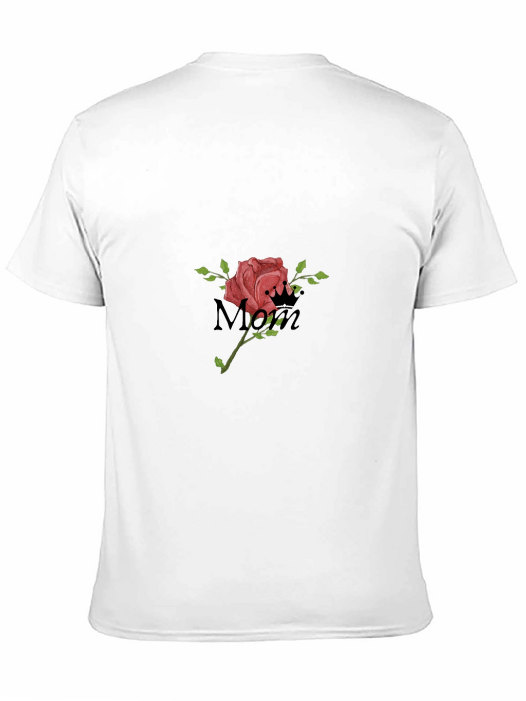 Mom Rose Graphic Black T-Shirt