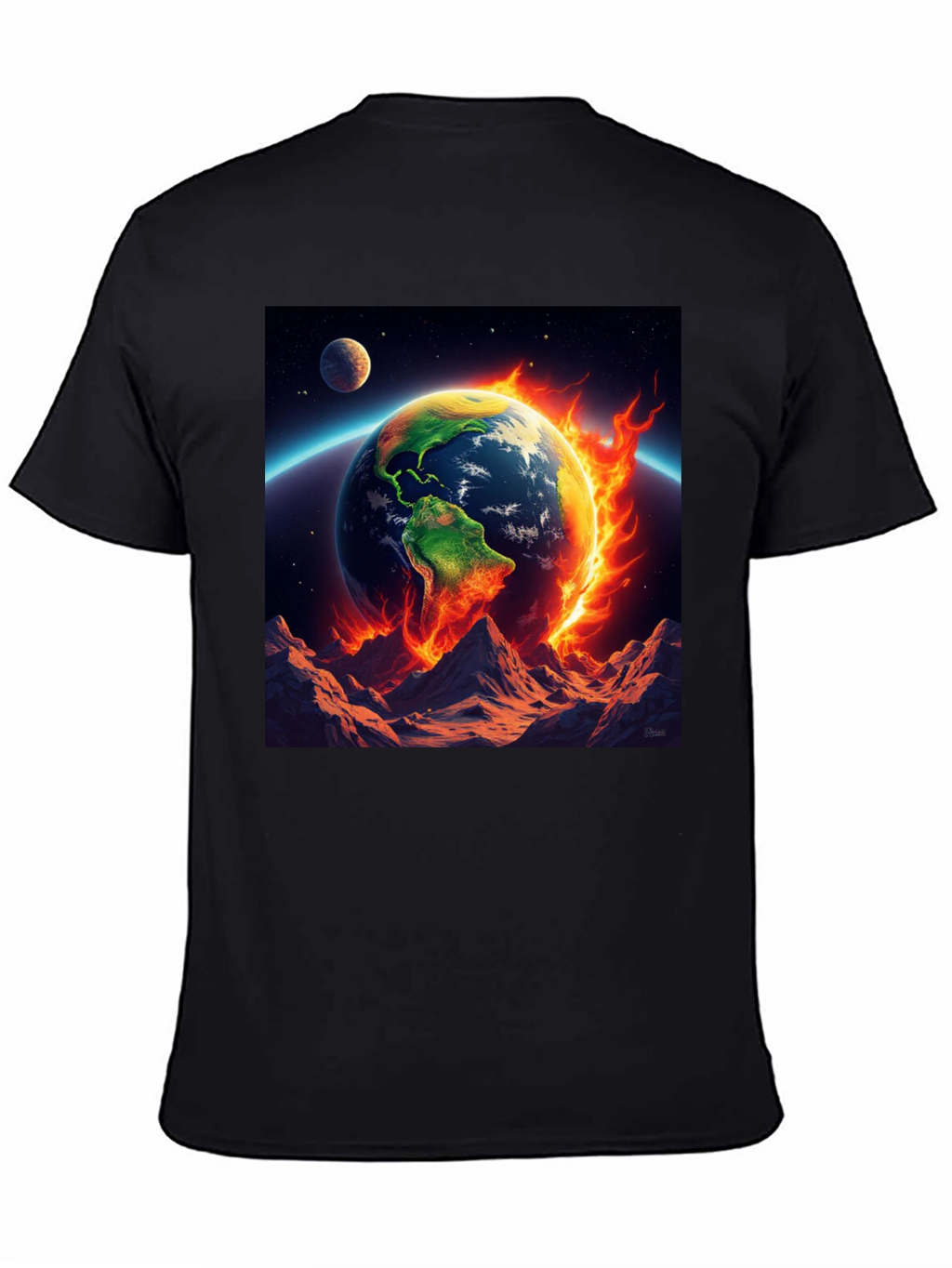 Burning Earth Graphic Tee - Global Warming Awareness