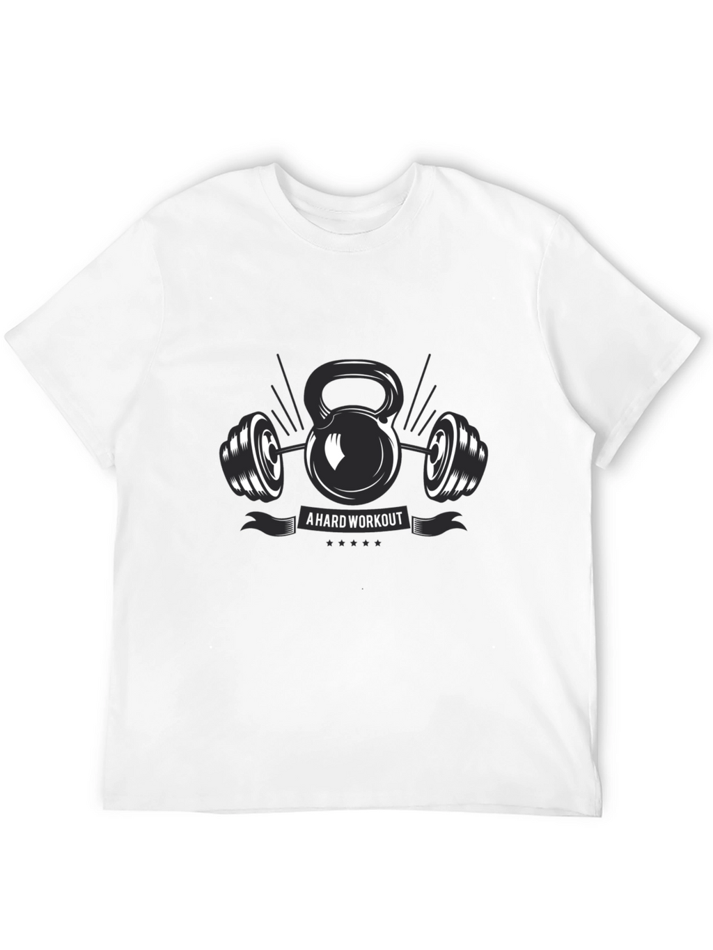 Workout Graphic T-Shirt - Kettlebell & Barbell Design