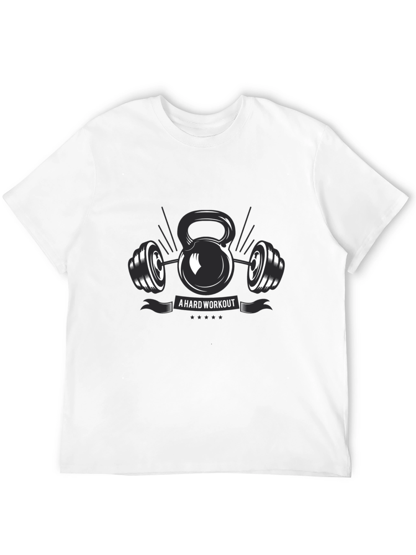 Workout Graphic T-Shirt - Kettlebell & Barbell Design