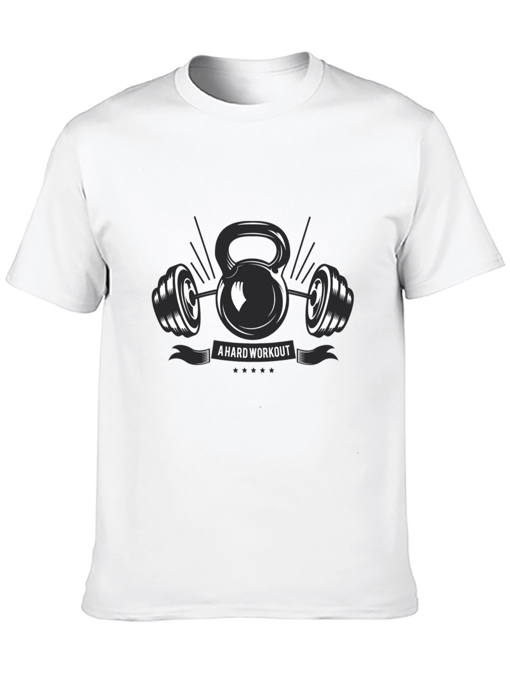 Workout Graphic T-Shirt - Kettlebell & Barbell Design