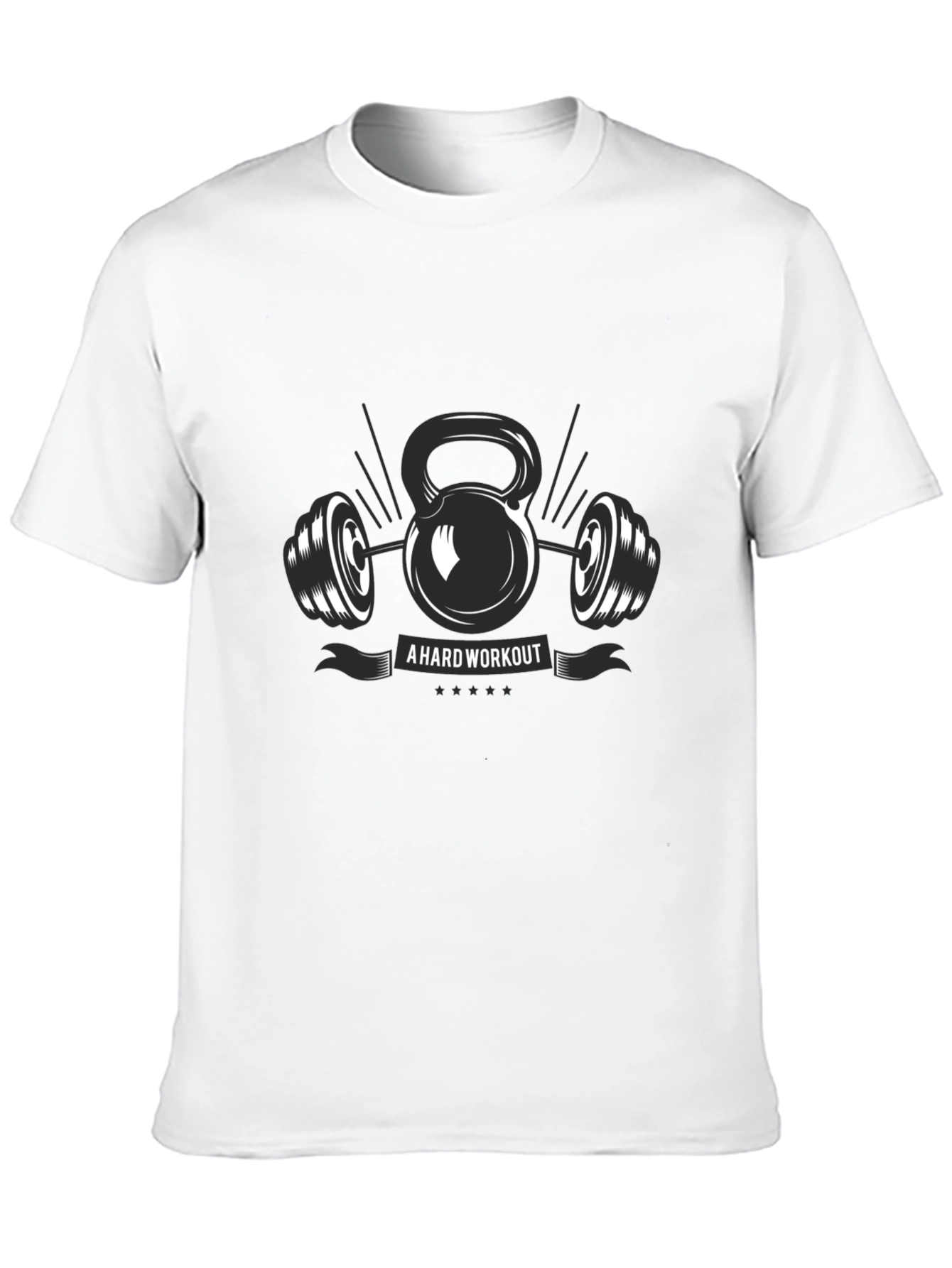 Workout Graphic T-Shirt - Kettlebell & Barbell Design