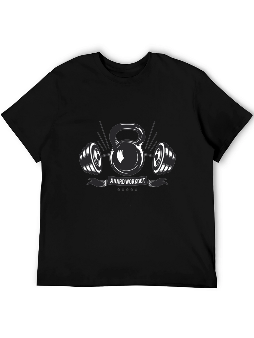 Workout Graphic T-Shirt - Kettlebell & Barbell Design