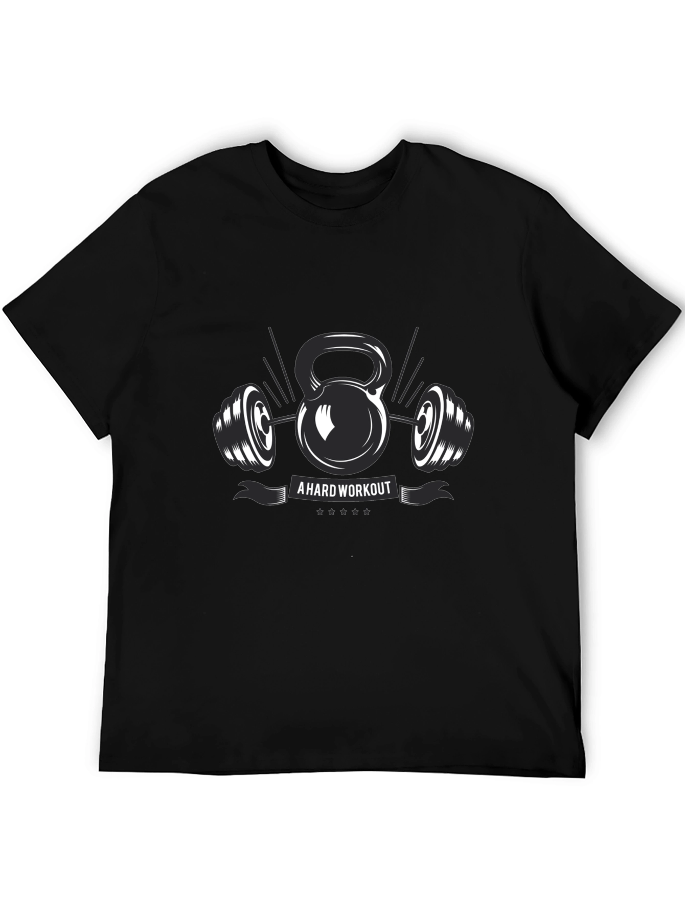 Workout Graphic T-Shirt - Kettlebell & Barbell Design
