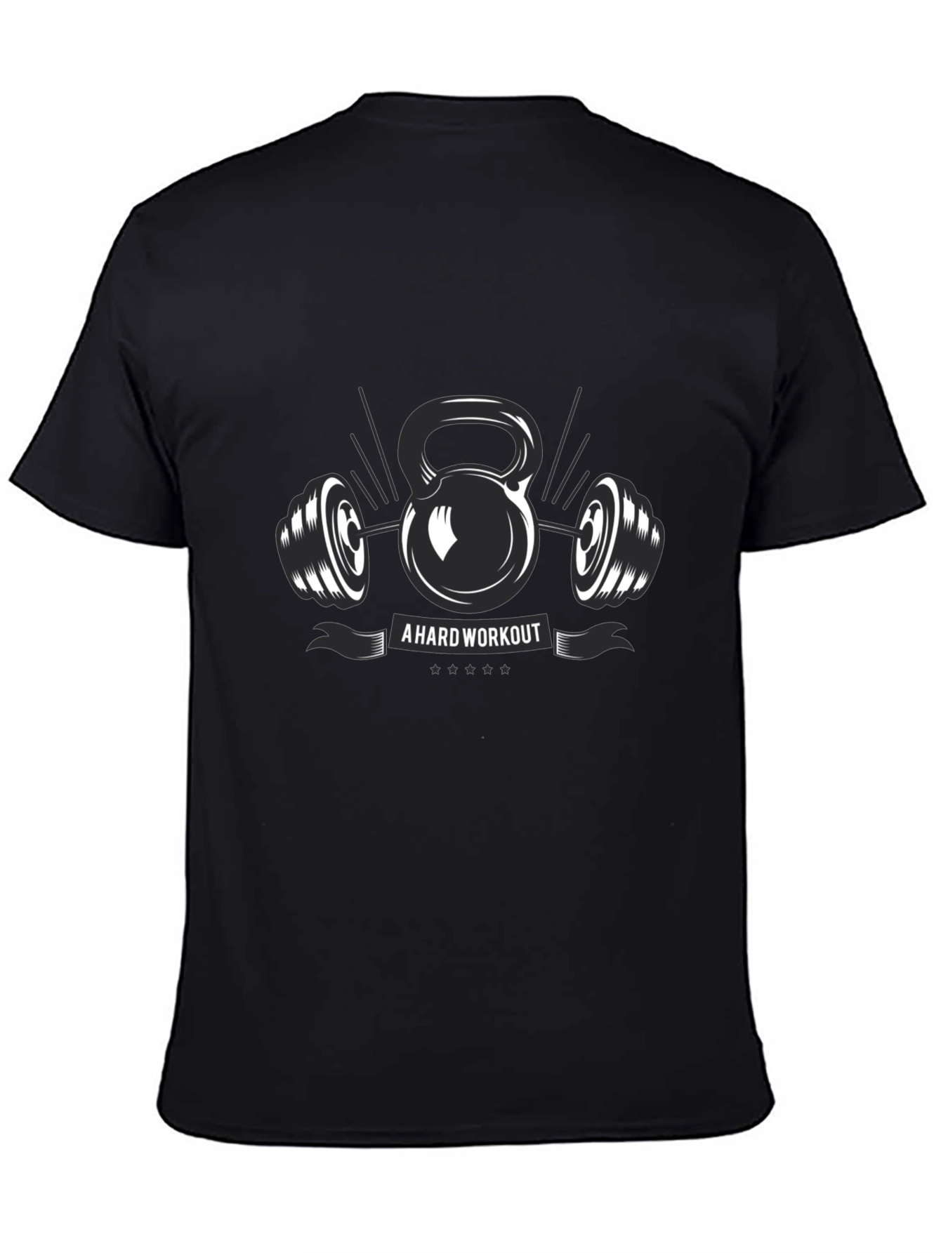 Workout Graphic T-Shirt - Kettlebell & Barbell Design