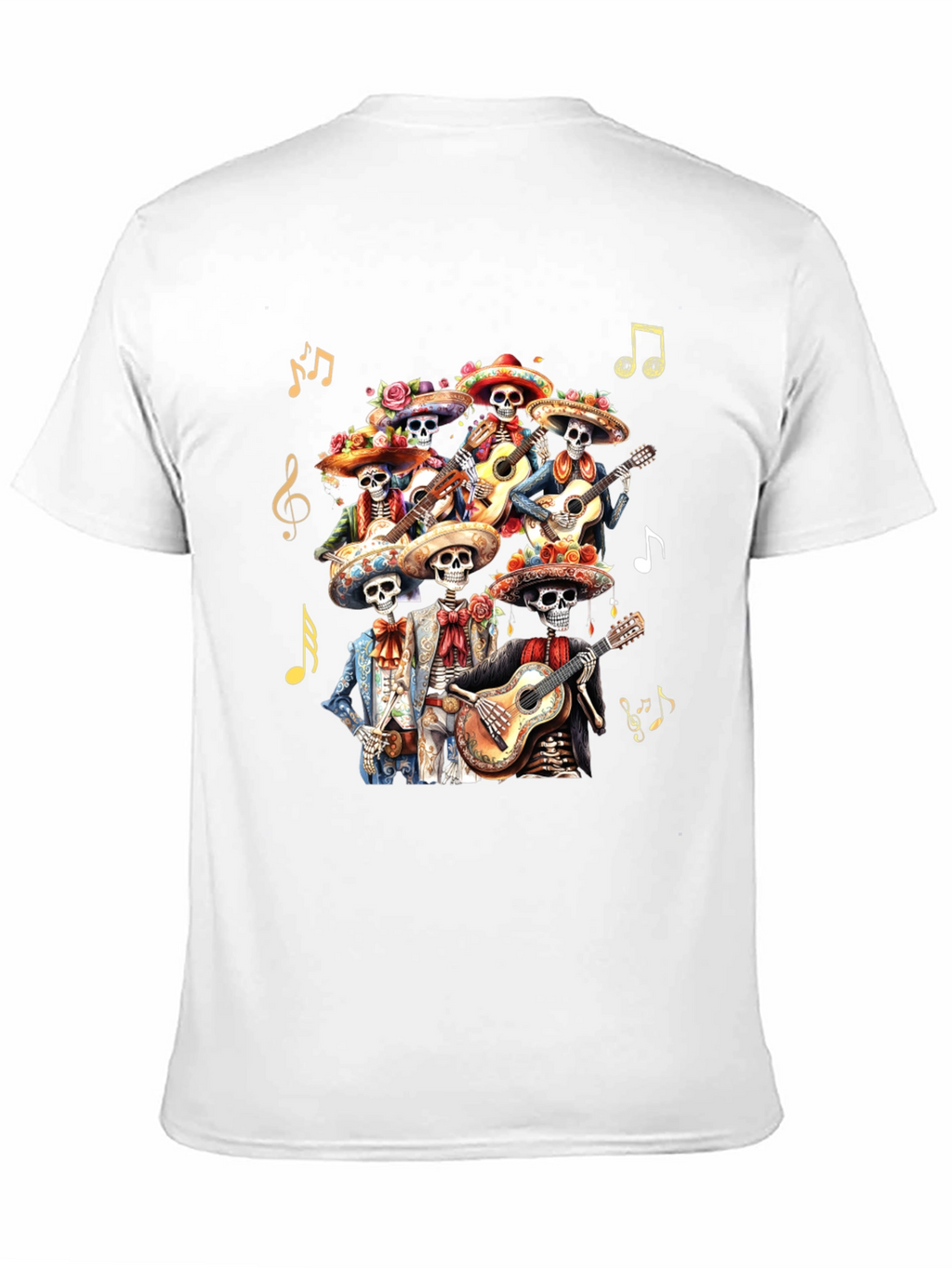 Day of the Dead Skeleton Mariachi Band Graphic Tee