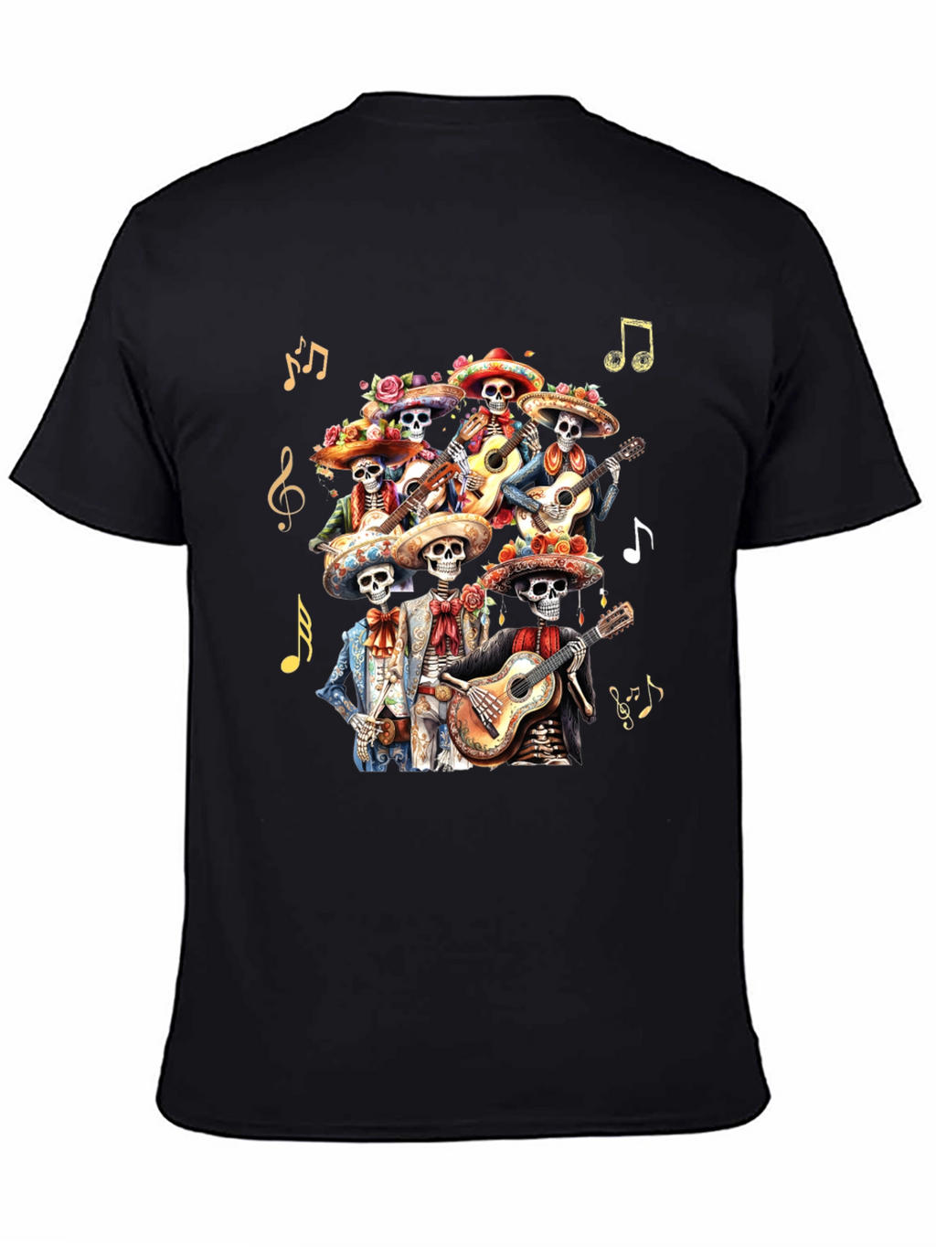 Day of the Dead Skeleton Mariachi Band Graphic Tee