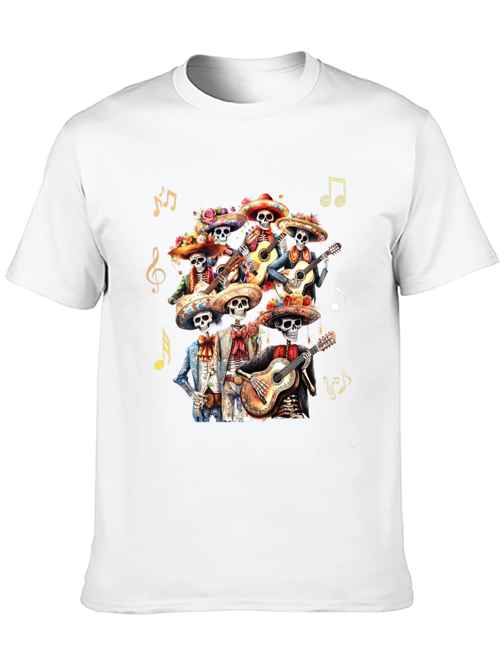 Day of the Dead Skeleton Mariachi Band Graphic Tee